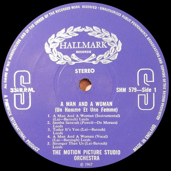 The Motion Picture Studio Orchestra - A Man And A Woman (Un Homme Et Une Femme)