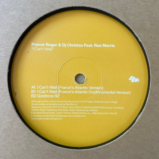 Franck Roger, DJ Christos & Ree Morris - I Can't Wait