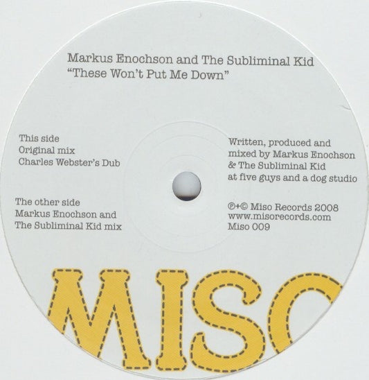 Markus Enochson & The Subliminal Kid - These Won't Put Me Down